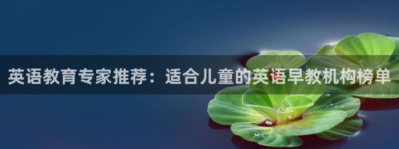 天顺娱乐谏72 559：英语教育专家推荐：适合儿童的英语早教机构榜单