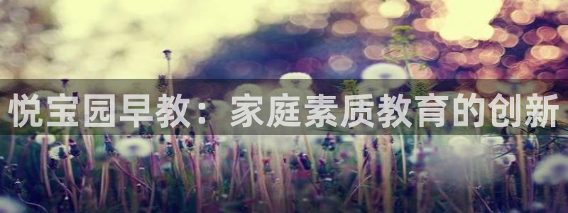 天顺娱乐的挂机包:悦宝园早教:家庭素质教育的创新