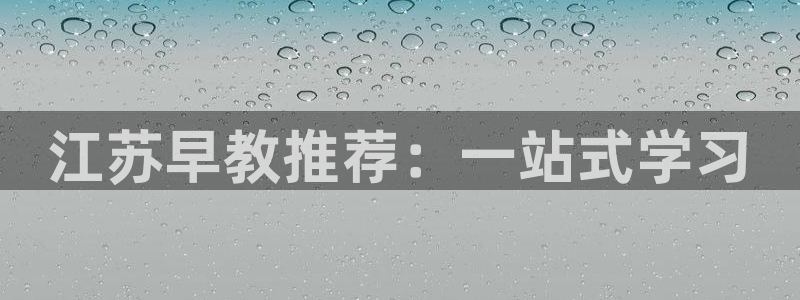 天顺娱乐几78778卧：江苏早教推荐：一站式学习